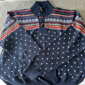 Polo by Ralph Lauren  Vintage Sweater‎ Fair Isle Nordic Toggle Size XXL